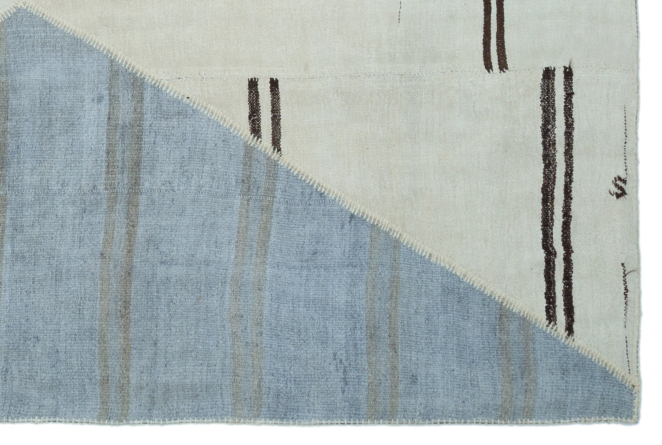 Mixed Over Dyed Kilim Patchwork Unique Rug 6'7'' x 9'11'' ft 200 x 303 cm