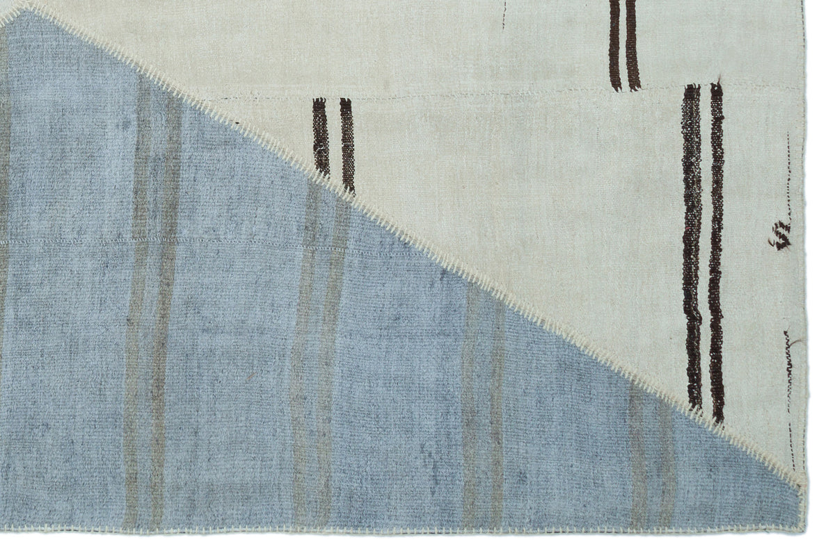 Mixed Over Dyed Kilim Patchwork Unique Rug 6&#39;7&#39;&#39; x 9&#39;11&#39;&#39; ft 200 x 303 cm