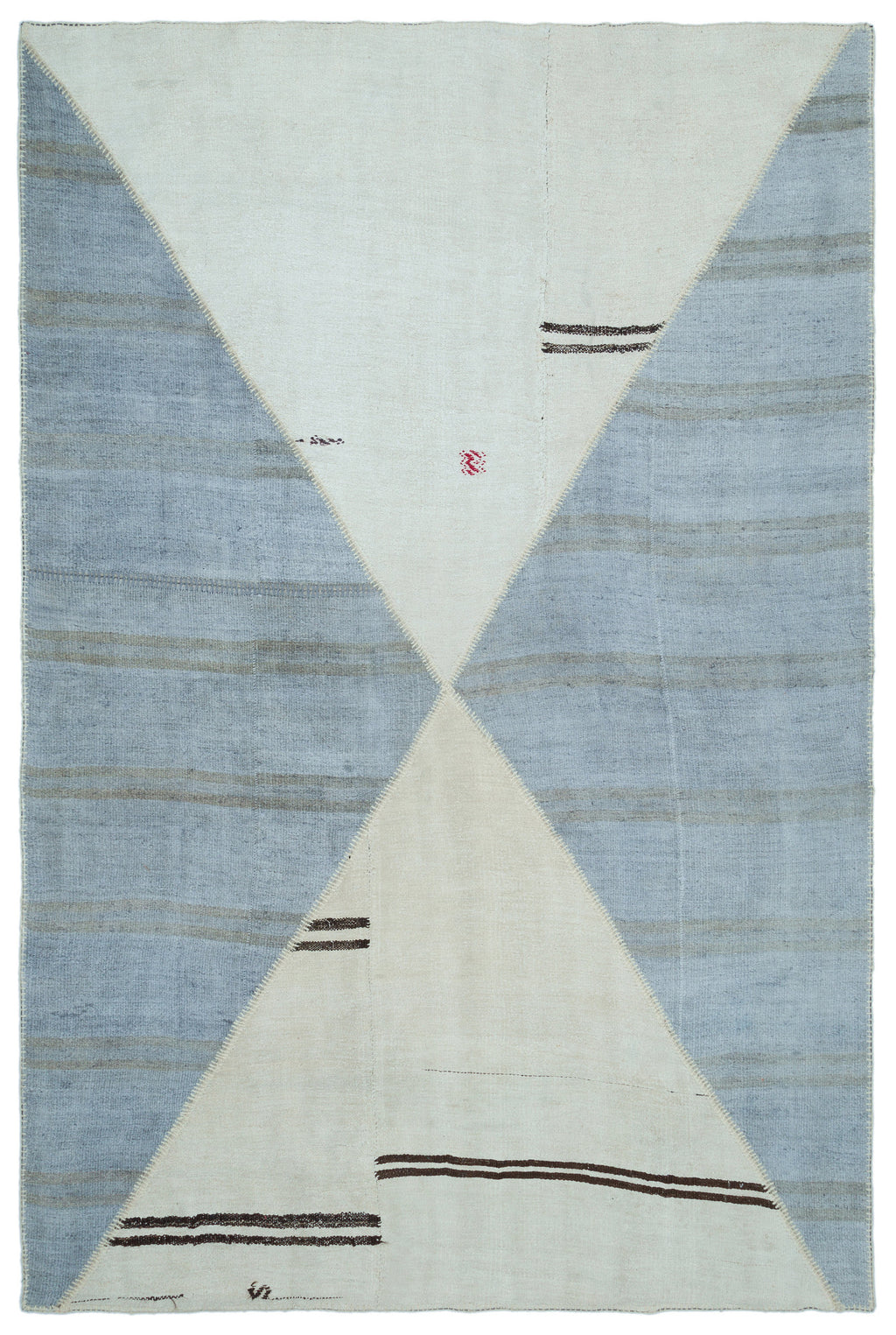 Mixed Over Dyed Kilim Patchwork Unique Rug 6'7'' x 9'11'' ft 200 x 303 cm