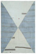 Mixed Over Dyed Kilim Patchwork Unique Rug 6'7'' x 9'11'' ft 200 x 303 cm