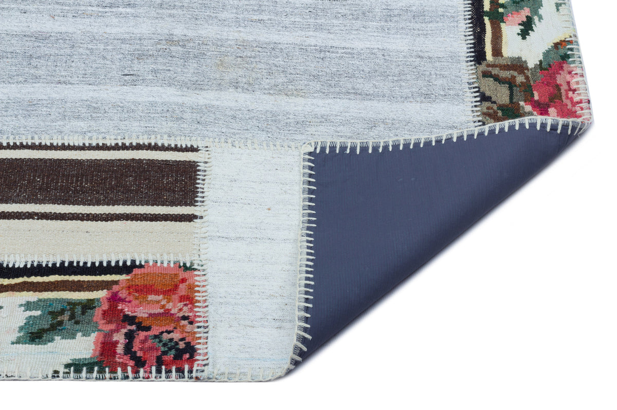 Karabakh Over Dyed Kilim Patchwork Unique Rug 4&#39;12&#39;&#39; x 7&#39;1&#39;&#39; ft 152 x 217 cm