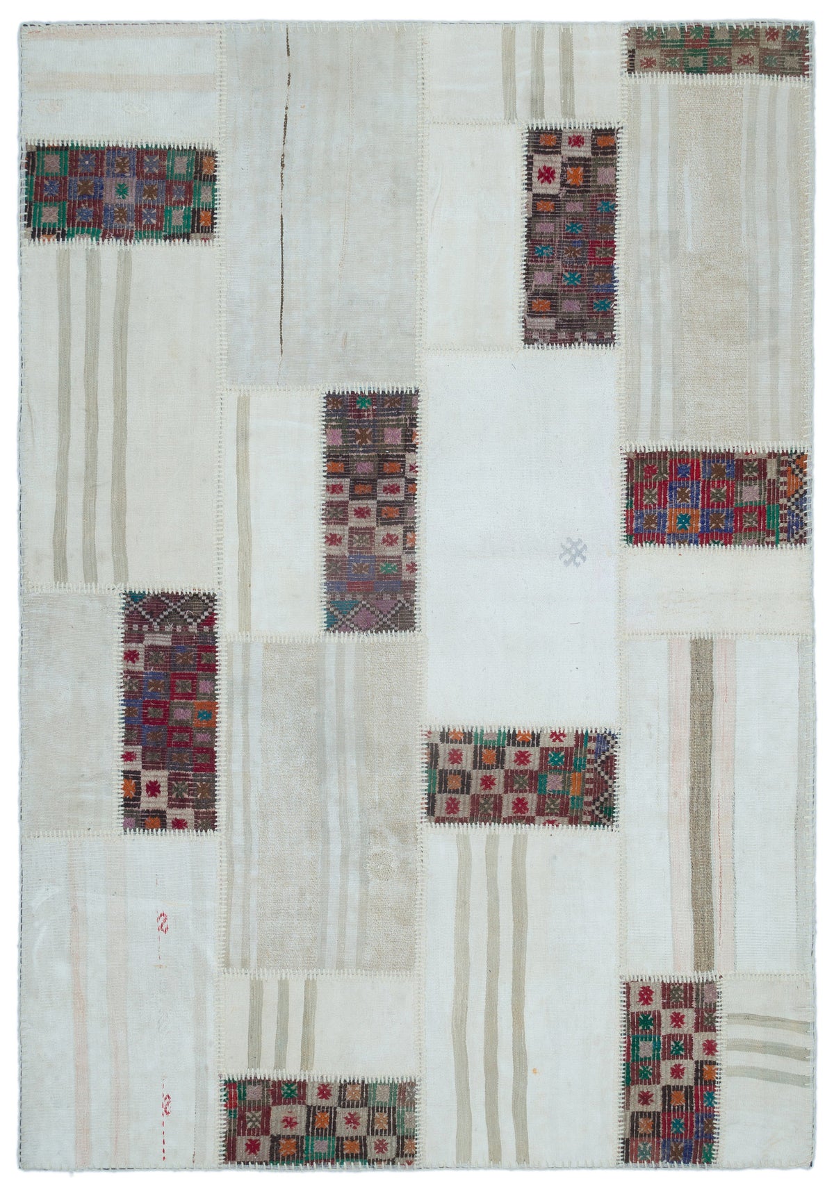 Mixed Over Dyed Kilim Patchwork Unique Rug 5&#39;3&#39;&#39; x 7&#39;8&#39;&#39; ft 160 x 233 cm