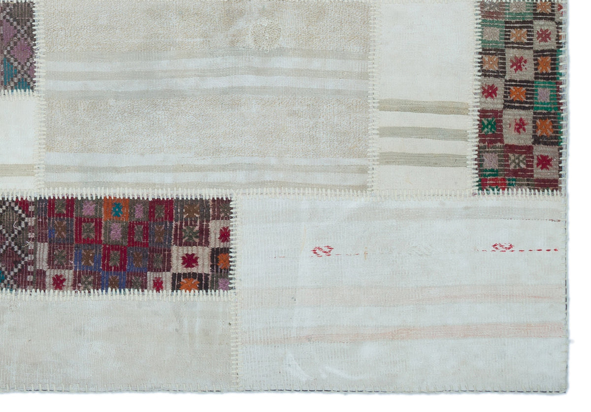Mixed Over Dyed Kilim Patchwork Unique Rug 5&#39;3&#39;&#39; x 7&#39;8&#39;&#39; ft 160 x 233 cm