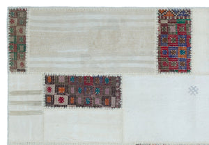 Mixed Over Dyed Kilim Patchwork Unique Rug 5'3'' x 7'8'' ft 160 x 233 cm