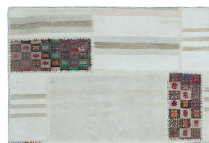Mixed Over Dyed Kilim Patchwork Unique Rug 5'3'' x 7'9'' ft 160 x 235 cm