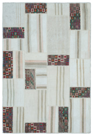 Mixed Over Dyed Kilim Patchwork Unique Rug 5'3'' x 7'9'' ft 160 x 235 cm