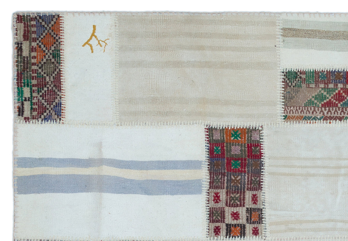 Mixed Over Dyed Kilim Patchwork Unique Rug 5&#39;3&#39;&#39; x 7&#39;8&#39;&#39; ft 160 x 233 cm