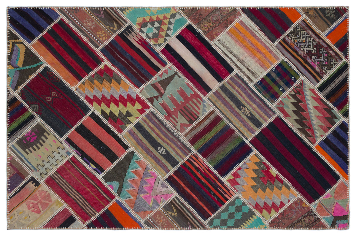 Naturel Over Dyed Kilim Patchwork Unique Rug 5&#39;1&#39;&#39; x 7&#39;9&#39;&#39; ft 155 x 237 cm