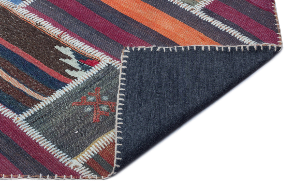 Naturel Over Dyed Kilim Patchwork Unique Rug 4&#39;11&#39;&#39; x 7&#39;10&#39;&#39; ft 150 x 238 cm