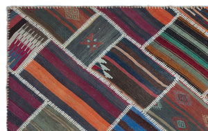 Naturel Over Dyed Kilim Patchwork Unique Rug 4'11'' x 7'10'' ft 150 x 238 cm