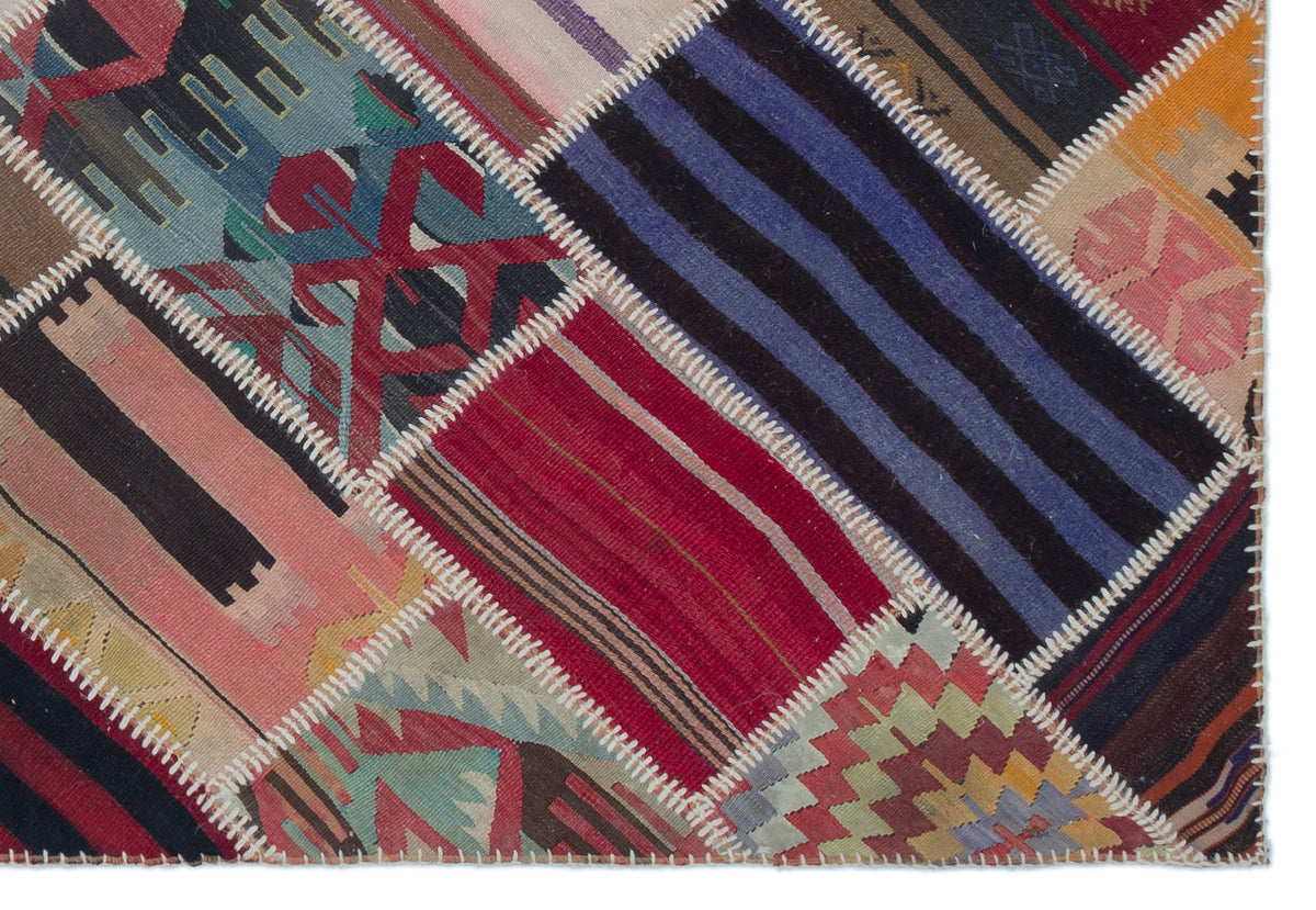 Naturel Over Dyed Kilim Patchwork Unique Rug 5&#39;3&#39;&#39; x 7&#39;9&#39;&#39; ft 160 x 236 cm