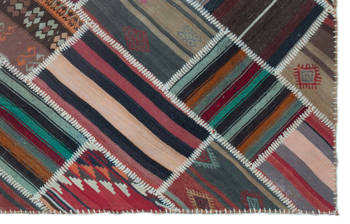 Naturel Over Dyed Kilim Patchwork Unique Rug 5&#39;1&#39;&#39; x 7&#39;11&#39;&#39; ft 156 x 242 cm