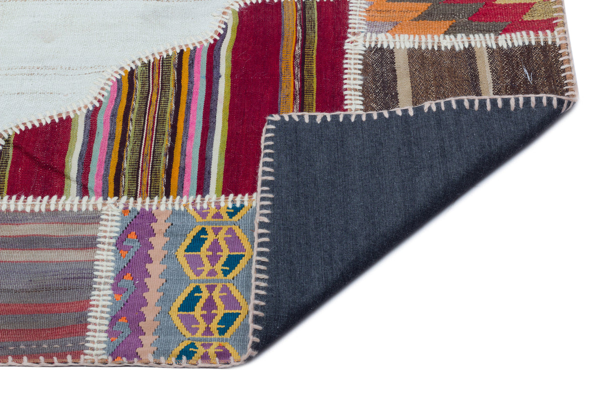 Naturel Over Dyed Kilim Patchwork Unique Rug 5&#39;5&#39;&#39; x 7&#39;9&#39;&#39; ft 165 x 236 cm