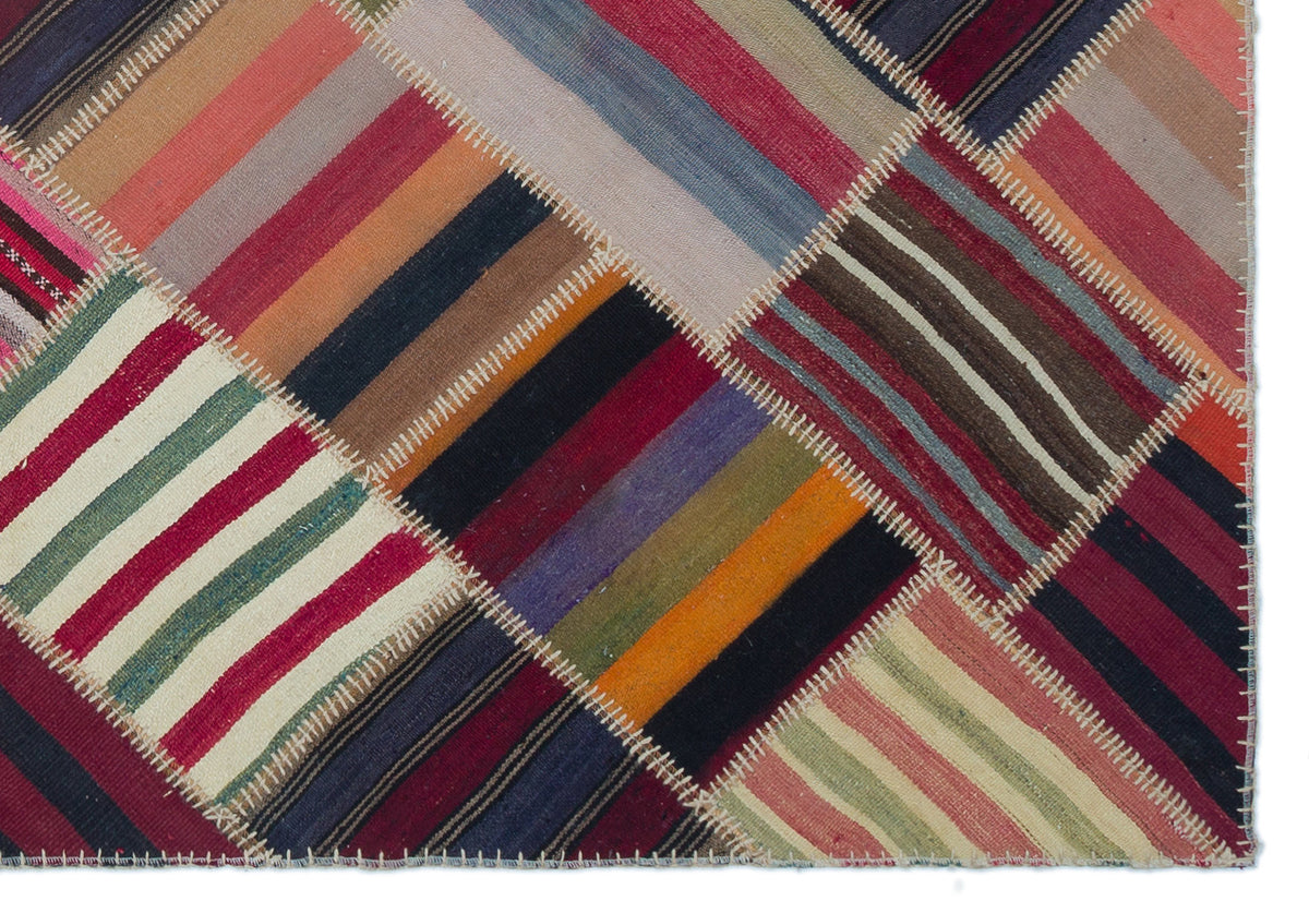 Naturel Over Dyed Kilim Patchwork Unique Rug 5&#39;3&#39;&#39; x 7&#39;5&#39;&#39; ft 160 x 226 cm