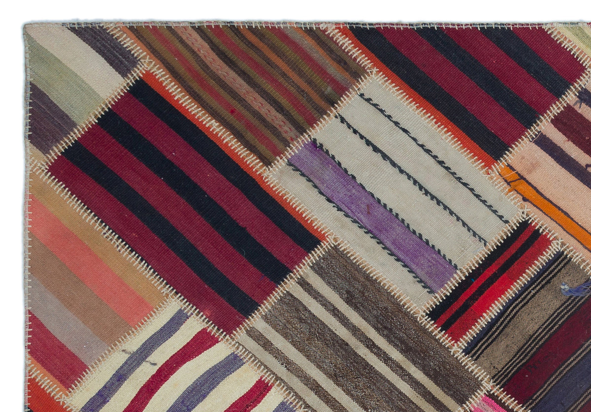 Naturel Over Dyed Kilim Patchwork Unique Rug 5&#39;3&#39;&#39; x 7&#39;5&#39;&#39; ft 160 x 226 cm