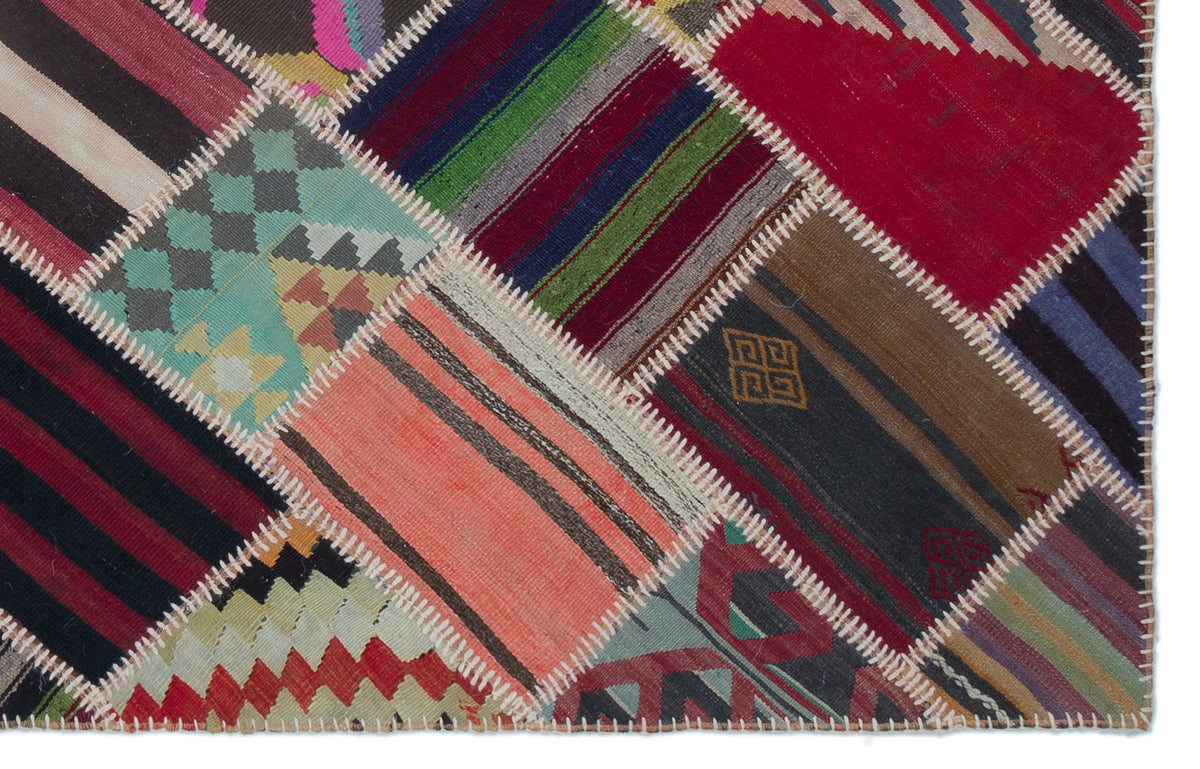 Naturel Over Dyed Kilim Patchwork Unique Rug 5&#39;1&#39;&#39; x 7&#39;11&#39;&#39; ft 154 x 242 cm
