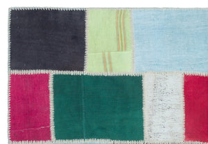 Mixed Over Dyed Kilim Patchwork Unique Rug 5'1'' x 7'5'' ft 156 x 227 cm