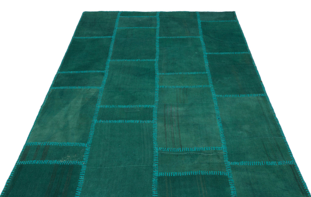 Mixed Over Dyed Kilim Patchwork Unique Rug 5'3'' x 7'8'' ft 159 x 233 cm