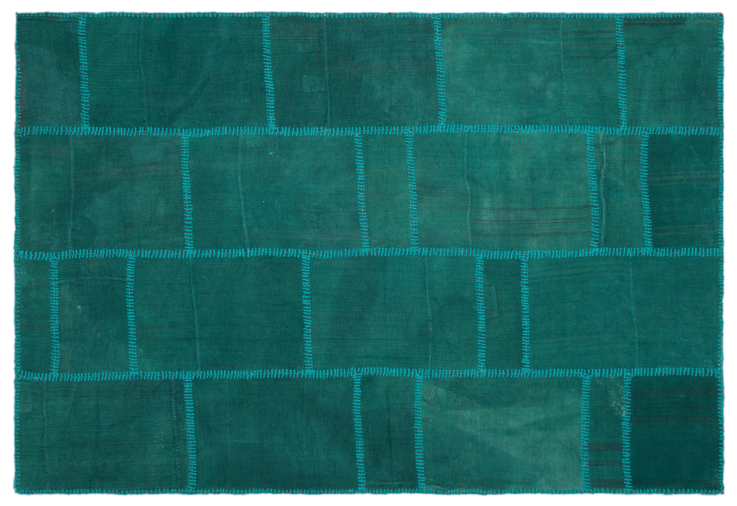 Mixed Over Dyed Kilim Patchwork Unique Rug 5'3'' x 7'8'' ft 159 x 233 cm