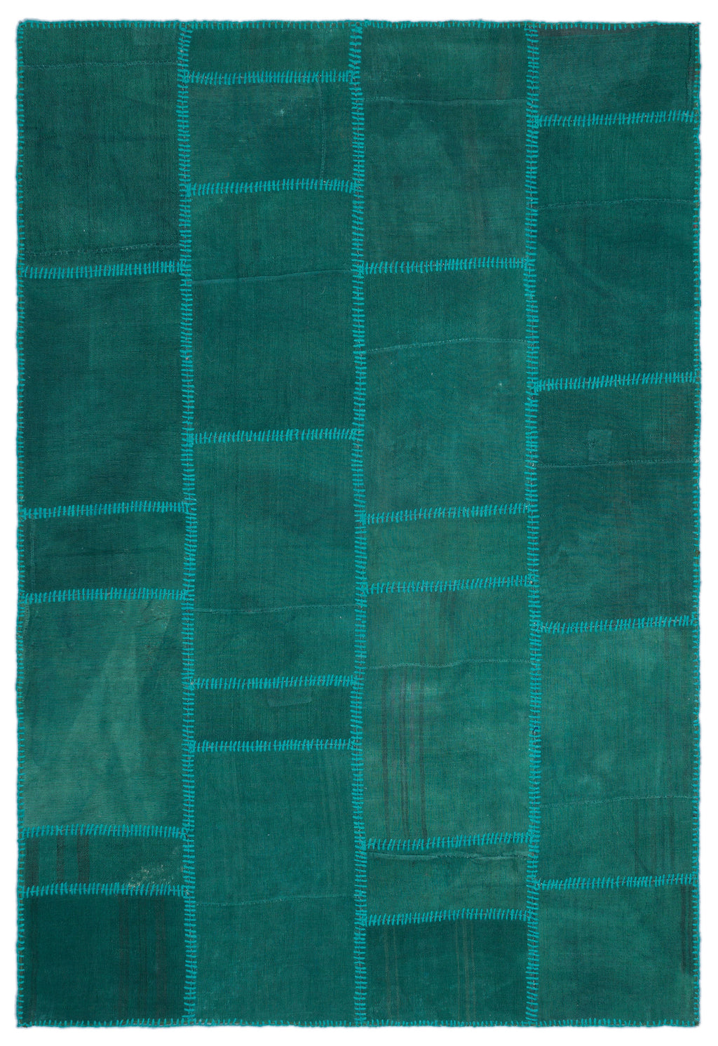 Mixed Over Dyed Kilim Patchwork Unique Rug 5'3'' x 7'8'' ft 159 x 233 cm