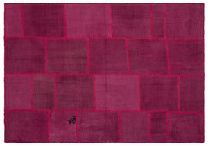 Mixed Over Dyed Kilim Patchwork Unique Rug 5'4'' x 7'7'' ft 162 x 231 cm