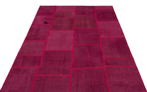 Mixed Over Dyed Kilim Patchwork Unique Rug 5'4'' x 7'7'' ft 162 x 231 cm