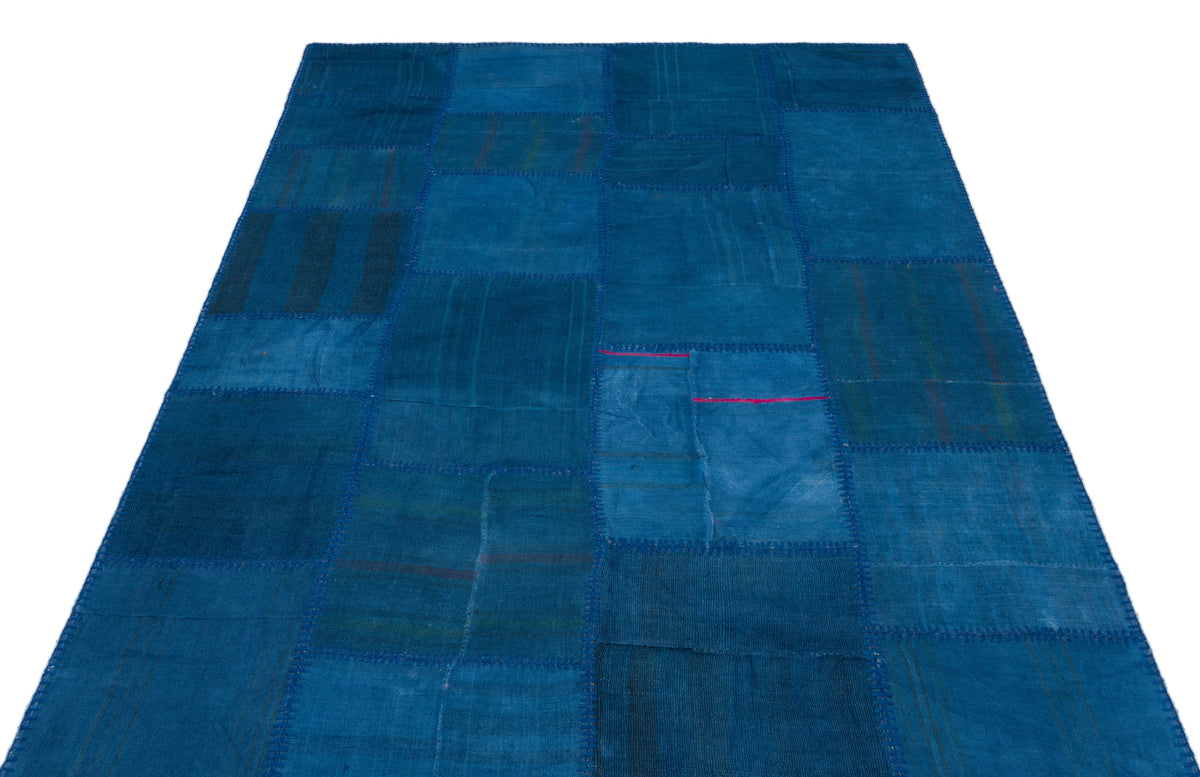 Mixed Over Dyed Kilim Patchwork Unique Rug 5&#39;1&#39;&#39; x 7&#39;7&#39;&#39; ft 154 x 230 cm