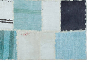 Mixed Over Dyed Kilim Patchwork Unique Rug 5'3'' x 7'7'' ft 160 x 231 cm