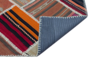 Naturel Over Dyed Kilim Patchwork Unique Rug 5'2'' x 7'5'' ft 158 x 227 cm