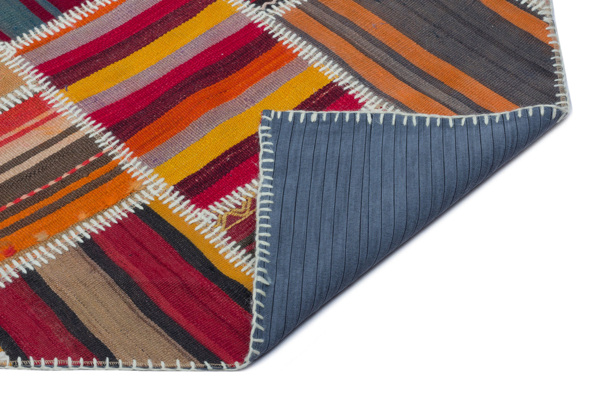 Naturel Over Dyed Kilim Patchwork Unique Rug 5&#39;1&#39;&#39; x 7&#39;8&#39;&#39; ft 156 x 234 cm