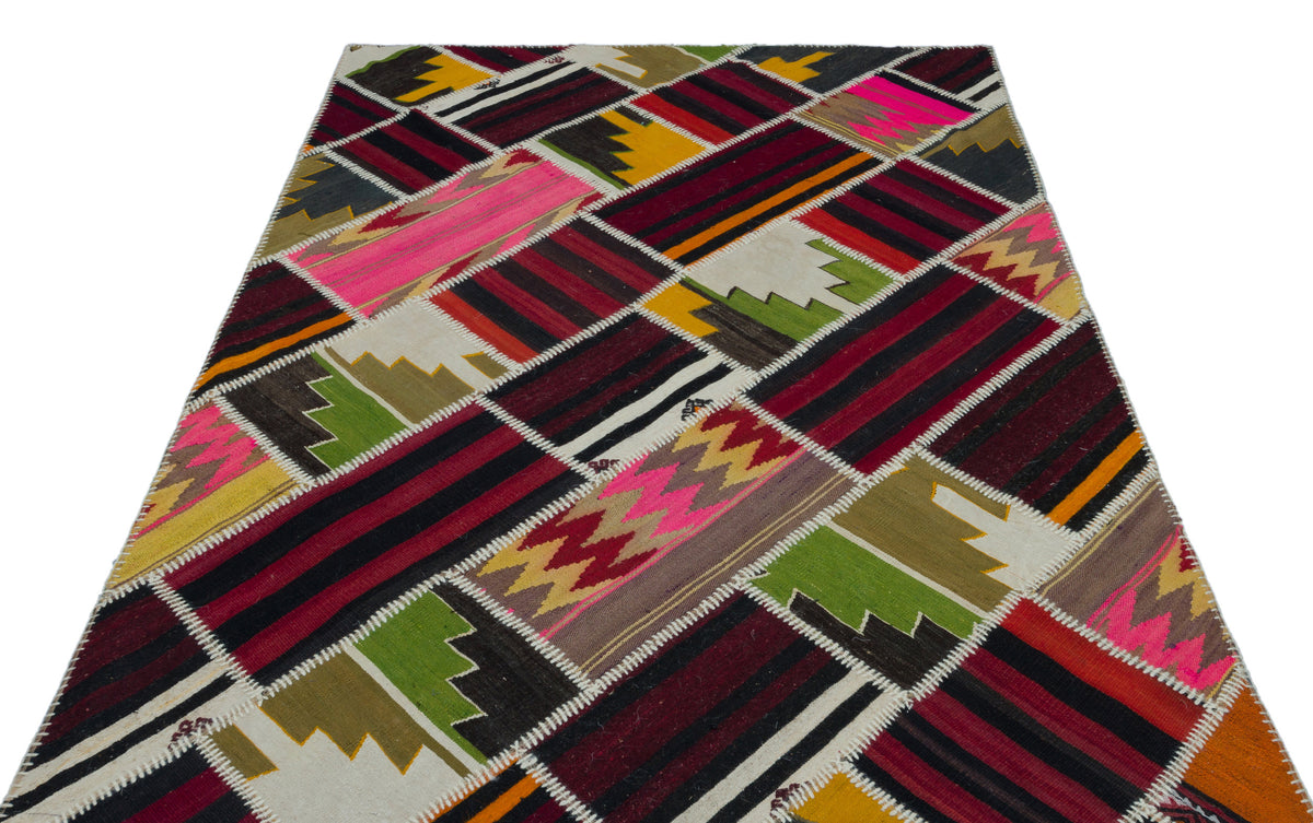 Naturel Over Dyed Kilim Patchwork Unique Rug 5&#39;3&#39;&#39; x 7&#39;10&#39;&#39; ft 160 x 240 cm