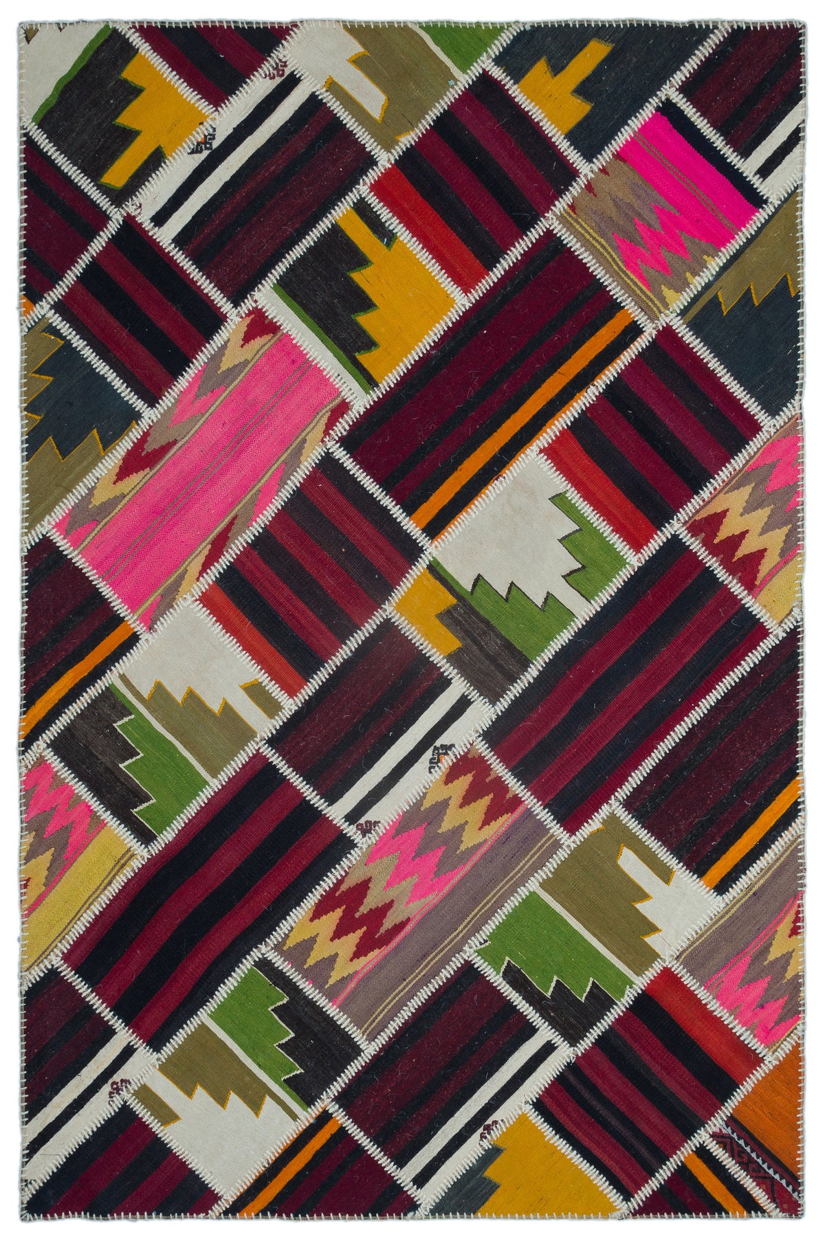 Naturel Over Dyed Kilim Patchwork Unique Rug 5&#39;3&#39;&#39; x 7&#39;10&#39;&#39; ft 160 x 240 cm