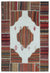 Naturel Over Dyed Kilim Patchwork Unique Rug 5'2'' x 7'5'' ft 157 x 226 cm