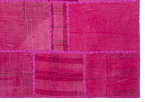 Mixed Over Dyed Kilim Patchwork Unique Rug 5'4'' x 7'7'' ft 163 x 231 cm