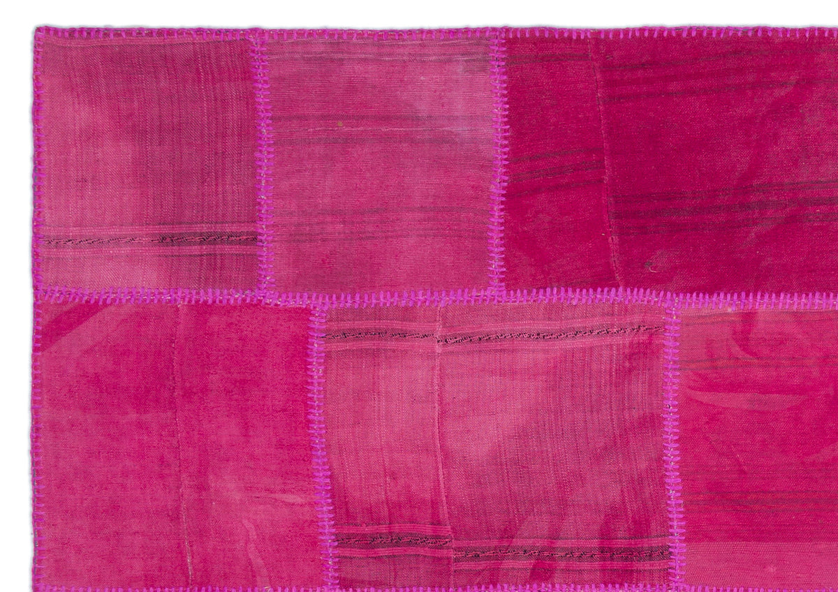Mixed Over Dyed Kilim Patchwork Unique Rug 5&#39;4&#39;&#39; x 7&#39;7&#39;&#39; ft 163 x 231 cm