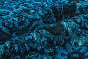 Turquoise  Over Dyed Carved Rug 5'7'' x 9'3'' ft 170 x 281 cm