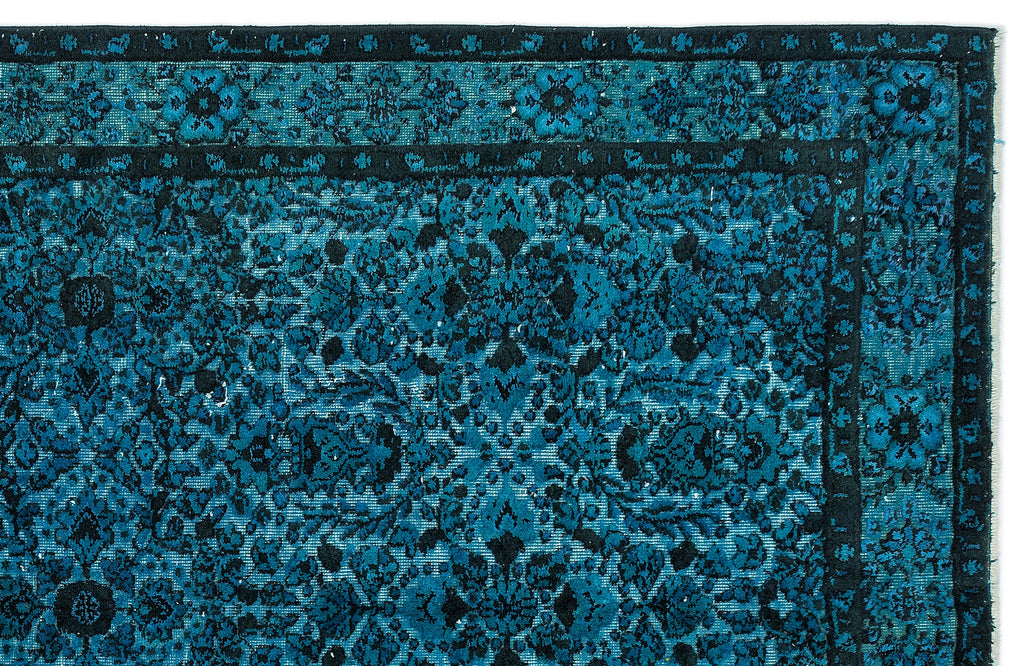 Turquoise  Over Dyed Carved Rug 5'7'' x 9'3'' ft 170 x 281 cm