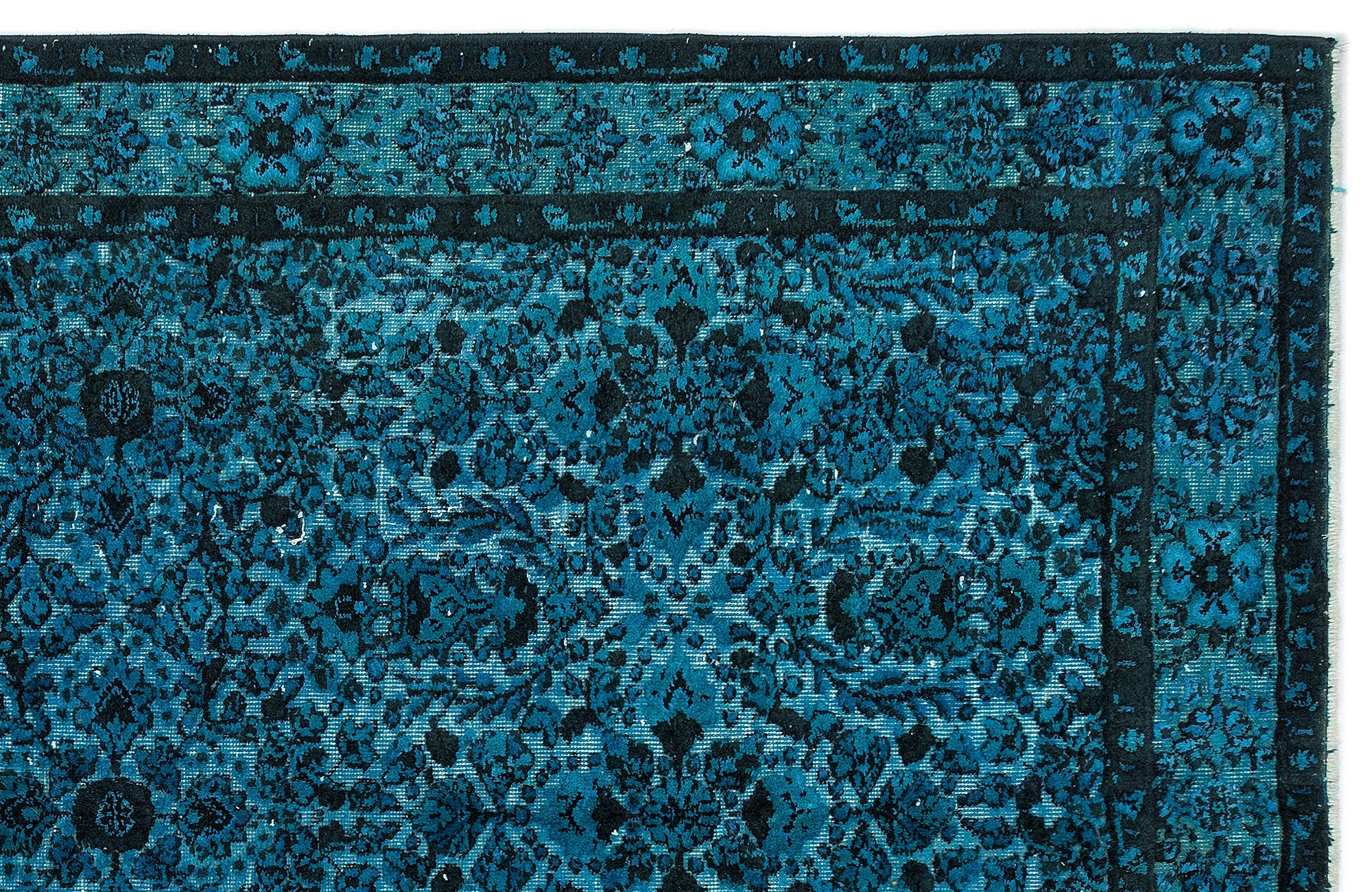 Turquoise  Over Dyed Carved Rug 5'7'' x 9'3'' ft 170 x 281 cm
