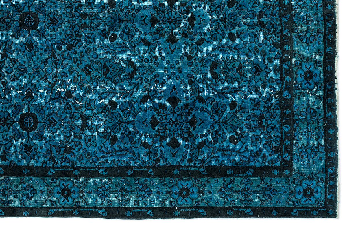 Turquoise  Over Dyed Carved Rug 5&#39;7&#39;&#39; x 9&#39;3&#39;&#39; ft 170 x 281 cm