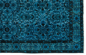 Turquoise  Over Dyed Carved Rug 5'7'' x 9'3'' ft 170 x 281 cm