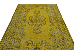 Yellow Over Dyed Vintage Rug 5'10'' x 9'7'' ft 178 x 291 cm