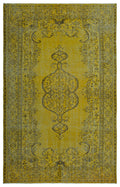 Yellow Over Dyed Vintage Rug 5'10'' x 9'7'' ft 178 x 291 cm