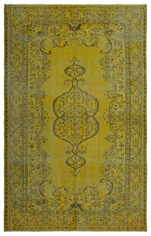 Yellow Over Dyed Vintage Rug 5'10'' x 9'7'' ft 178 x 291 cm