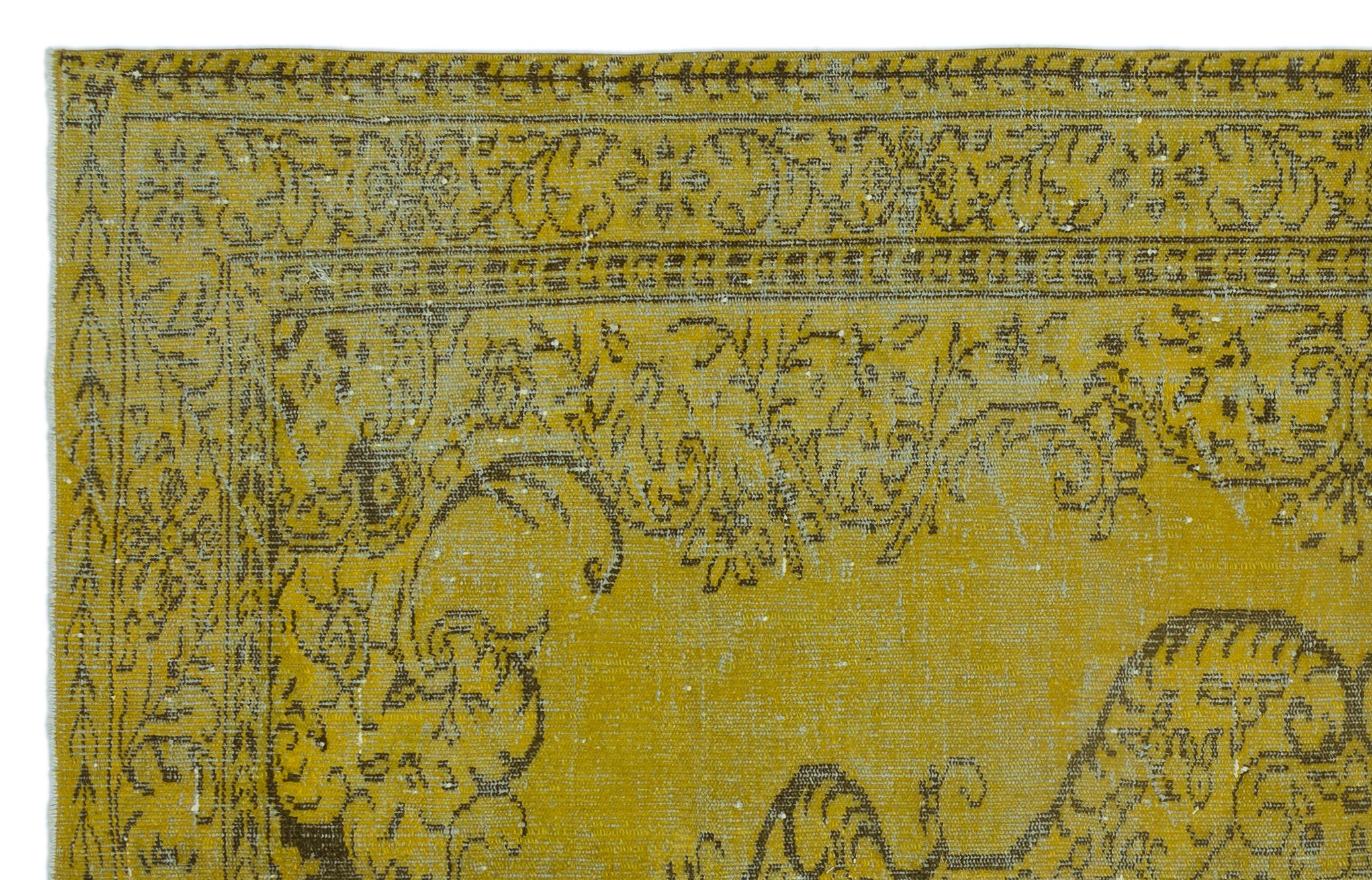 Yellow Over Dyed Vintage Rug 5'10'' x 9'7'' ft 178 x 291 cm