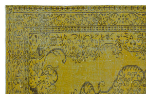 Yellow Over Dyed Vintage Rug 5'10'' x 9'7'' ft 178 x 291 cm