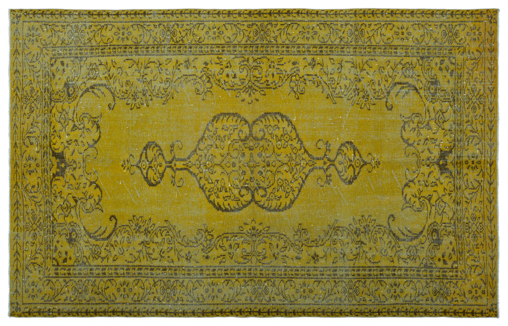 Yellow Over Dyed Vintage Rug 5'10'' x 9'7'' ft 178 x 291 cm