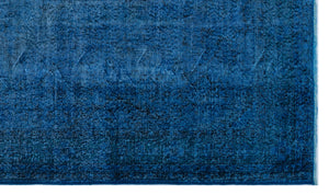 Blue Over Dyed Vintage Rug 5'5'' x 9'4'' ft 165 x 284 cm
