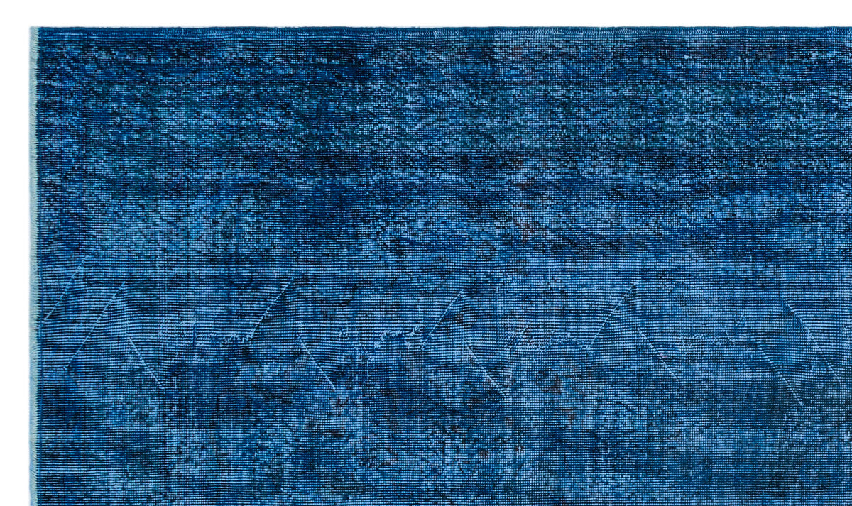 Blue Over Dyed Vintage Rug 5&#39;5&#39;&#39; x 9&#39;4&#39;&#39; ft 165 x 284 cm