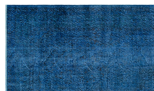 Blue Over Dyed Vintage Rug 5'5'' x 9'4'' ft 165 x 284 cm