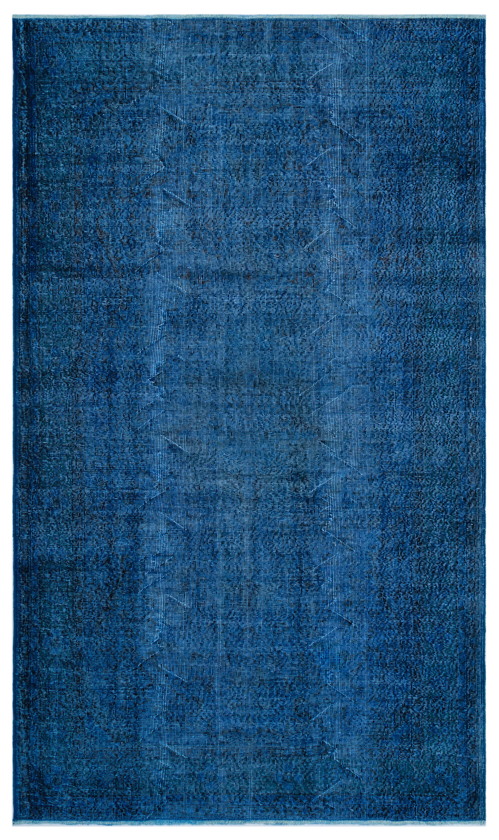 Blue Over Dyed Vintage Rug 5'5'' x 9'4'' ft 165 x 284 cm